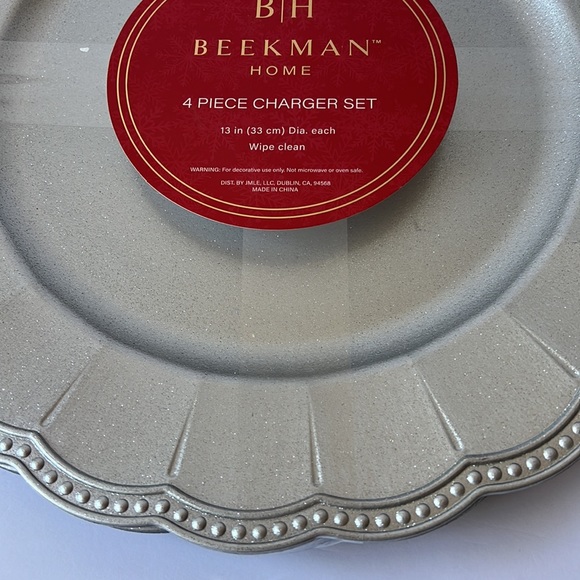 Beekman Home 4 Piece Charger Set New - Picture 2 of 9